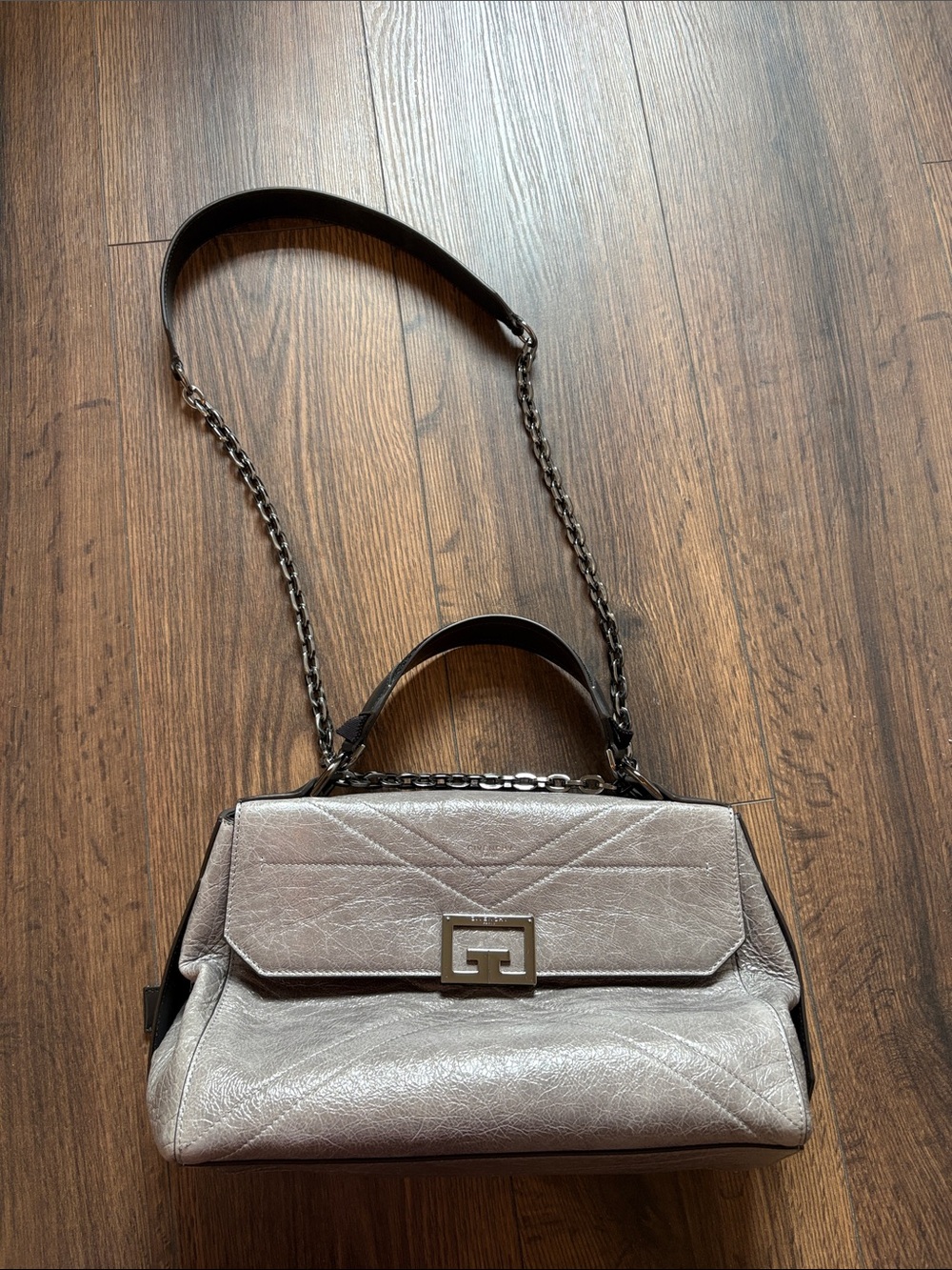 Givenchy Silver Top-Handle Shoulder Bag